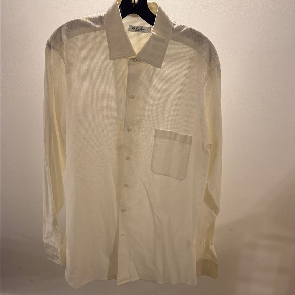 Loro Piana Cream Dress Shirt for Men